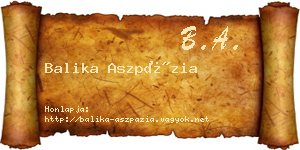 Balika Aszpázia névjegykártya